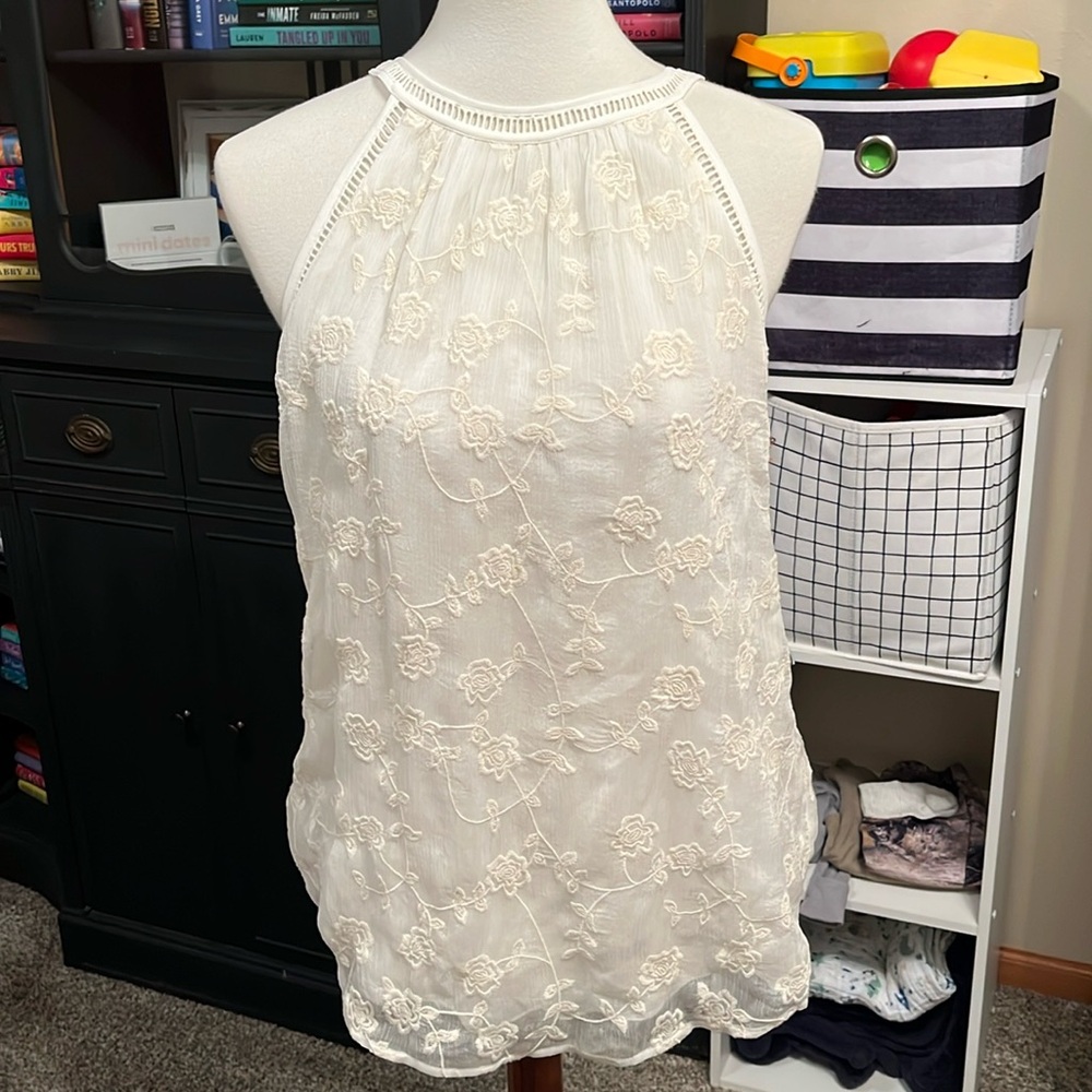 MEADOW RUE ivory sleeveless top